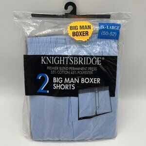 Knightsbridge Boxer Shorts Blue Gray Big Man 3XL 50-52 2 Pair Vintage NOS